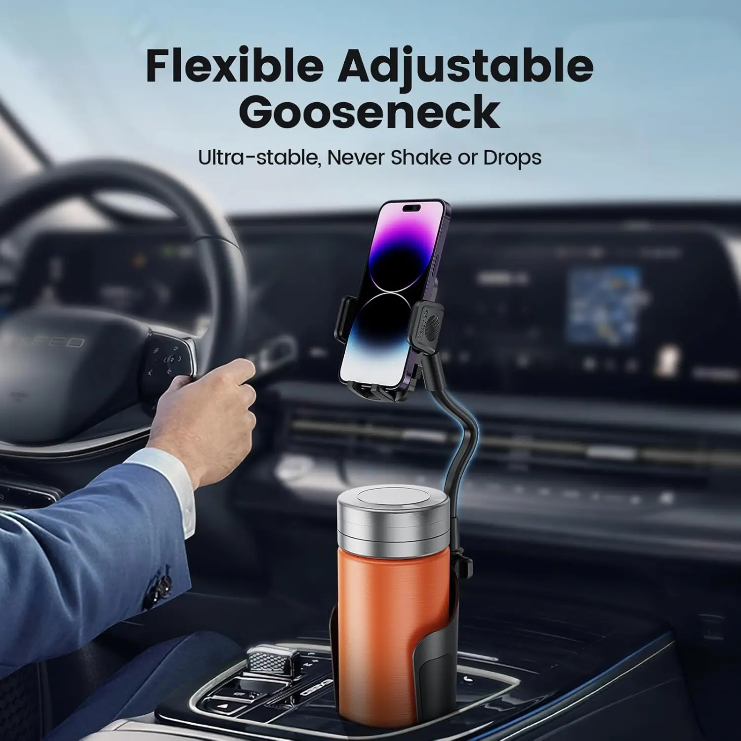 Universal Cup Phone Holder for Car Adjustable Long Neck Car Cup Holder Phone Mount for Cell Phones