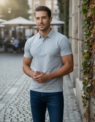 Camisa Camiseta Gola Polo Tecnológica Poliamida Alto Padrão Cinza Claro M